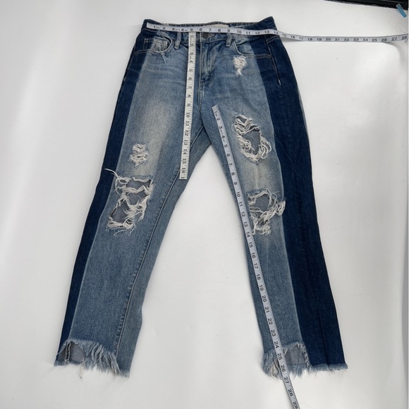 Hidden Jeans Distressed Two-Tone Rough Hem Jeans Size 26 Women’s - Picture 5 of 6